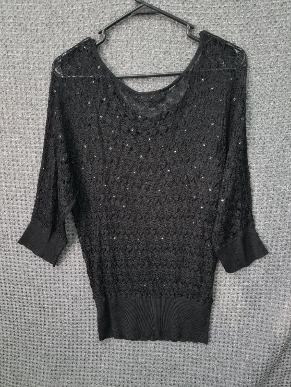 Bebe Black Sweater Y2K Bling Women's large
